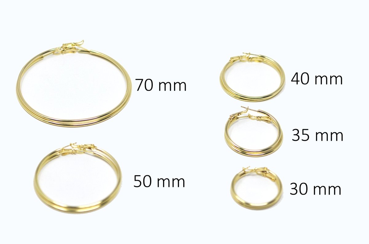 14K / 24K Gold Filled Minimalist Hoop Earrings (Various Sizes)