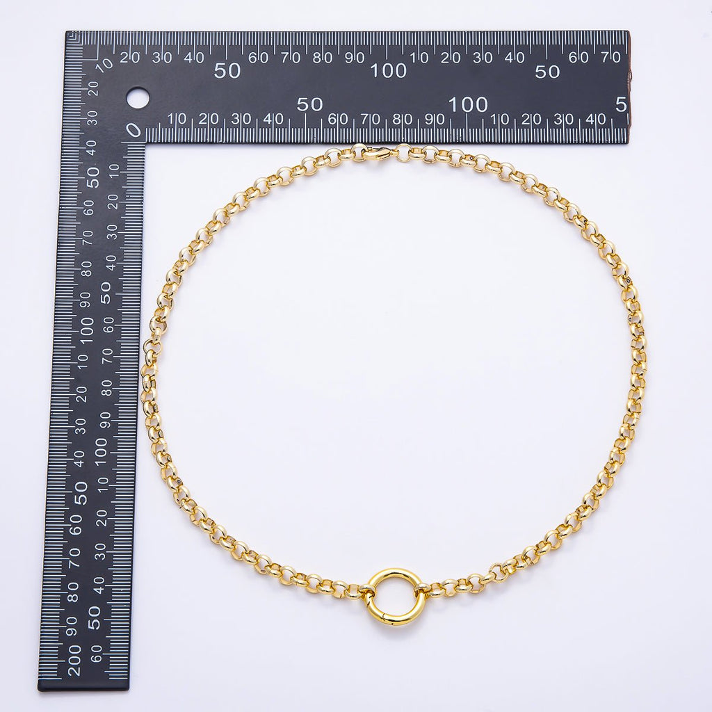 NEW 16K Gold Filled 6mm Push Gate Charm Connector