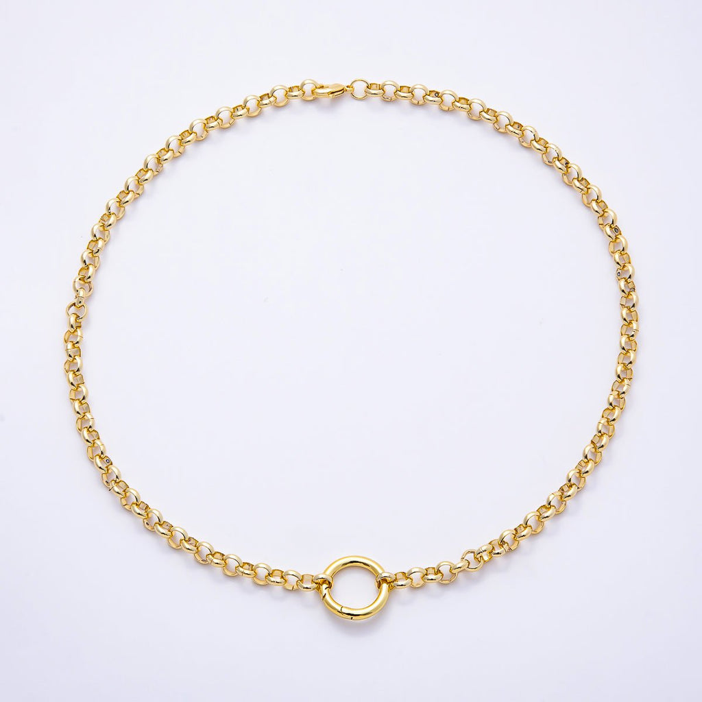 NEW 16K Gold Filled 6mm Push Gate Charm Connector
