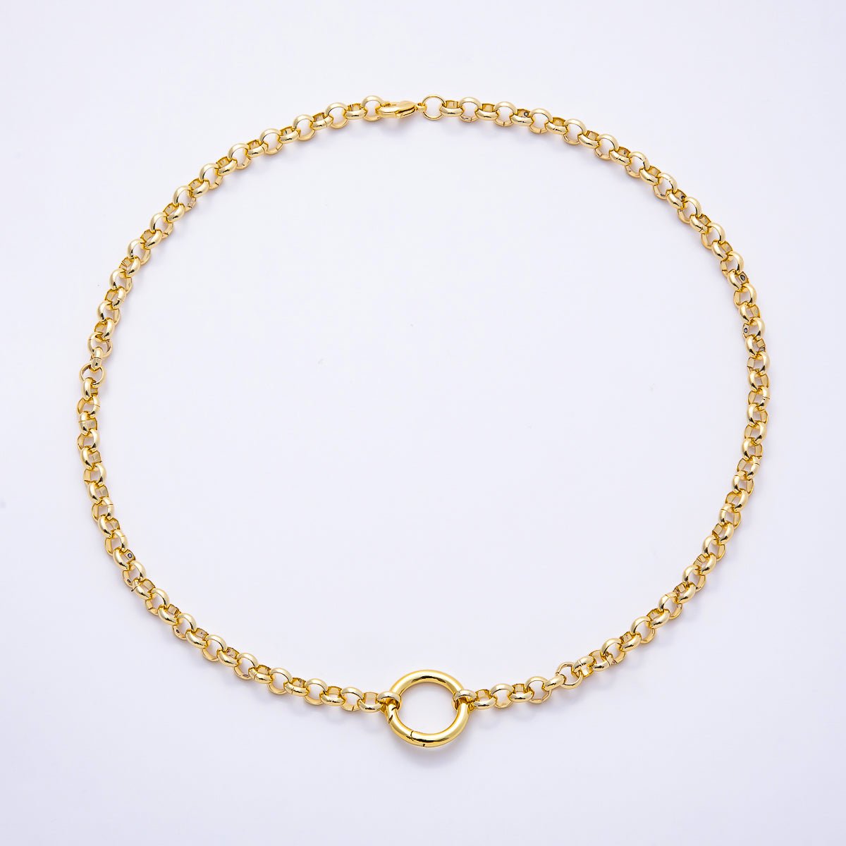 NEW 16K Gold Filled 6mm Push Gate Charm Connector